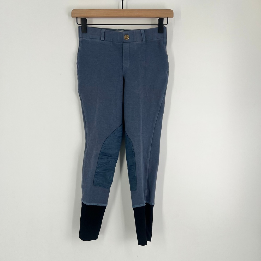 TuffRider Girls Denim Lowrise Pull‎ On Starter Breeches Blue Size 12 100567-479